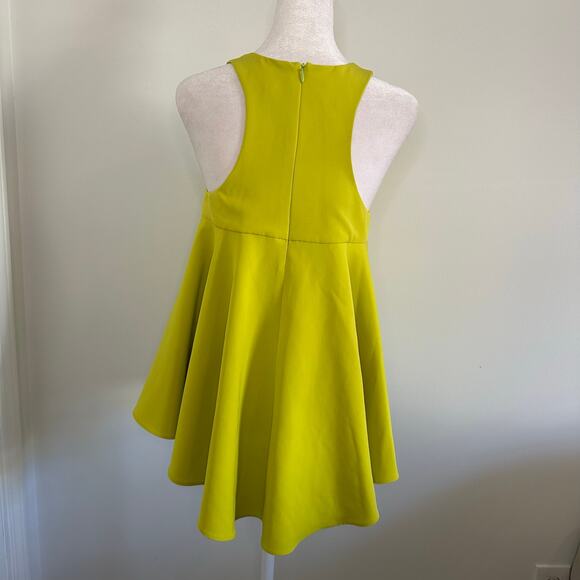 Milly lime green sleeveless high-low tank top size P - Picture 4 of 11